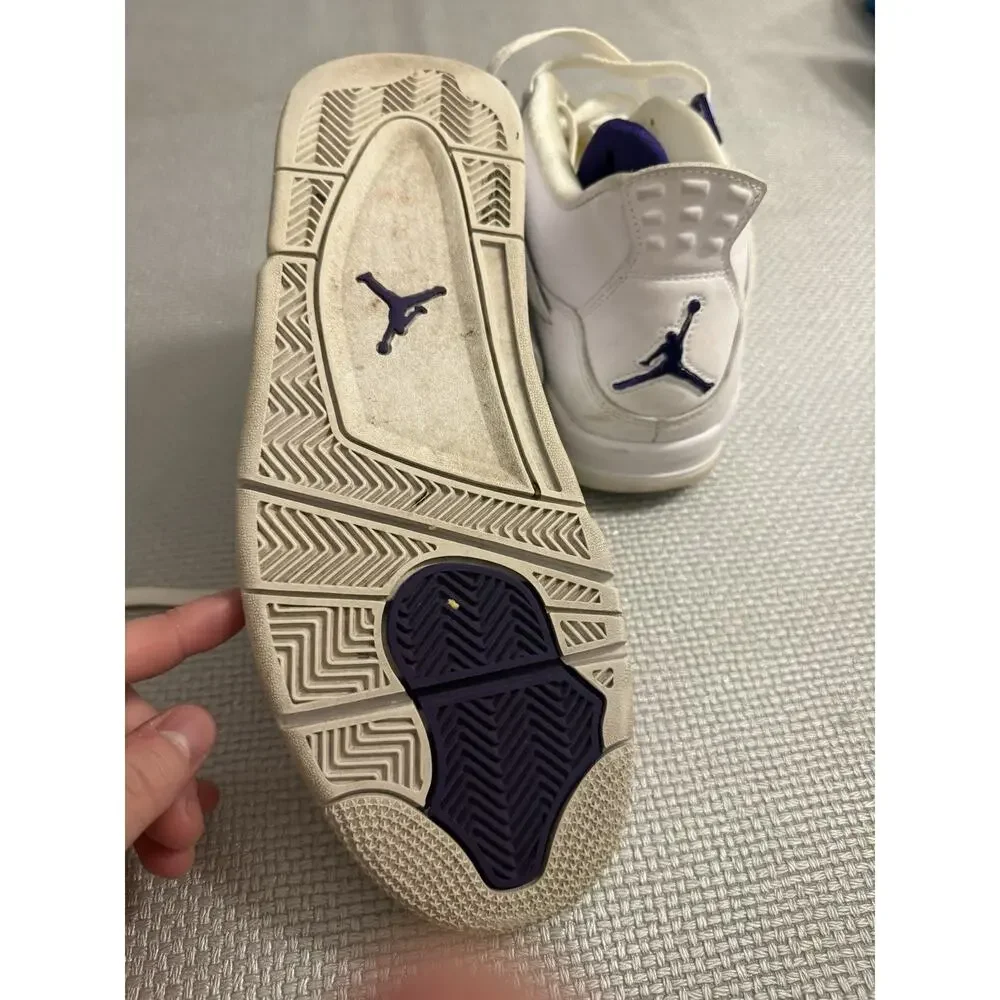 Nike Air Jordan 4 Retro Pure Money 308497-100 White Silver Mens Size 10
